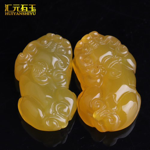 红玛瑙貔貅吊坠冰种玉髓金钱皮休挂件男女款玉石玉器玉坠
