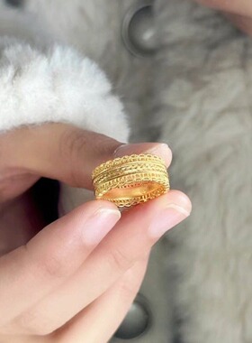 法国capinkofin腰缠万贯戒指传承新款小众色设计时尚古法指环