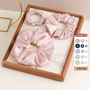 真丝发圈女桑蚕丝睡觉枕头章小蕙秋冬小号大法式韩简约无痕大肠圈