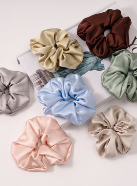 不虚标！30姆米真丝发圈4cm/6cm 100%桑蚕丝大发肠圈加厚发绳发饰