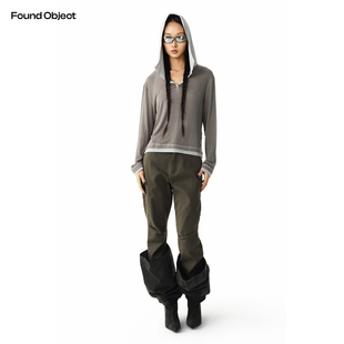 Found Object松弛感亨利领拼接连帽针织衫 2-Stöckig Hooded Top