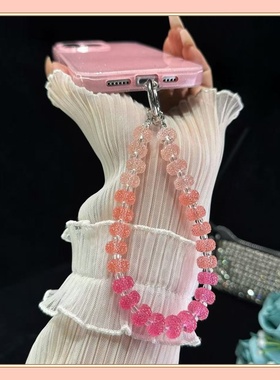 奢华高级水晶手机链手提珠子链条挂绳手腕夹片钥匙扣包包挂件