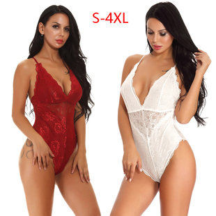 plus size Sexy lace bodysuit Jumpsuit lingerie for fat women