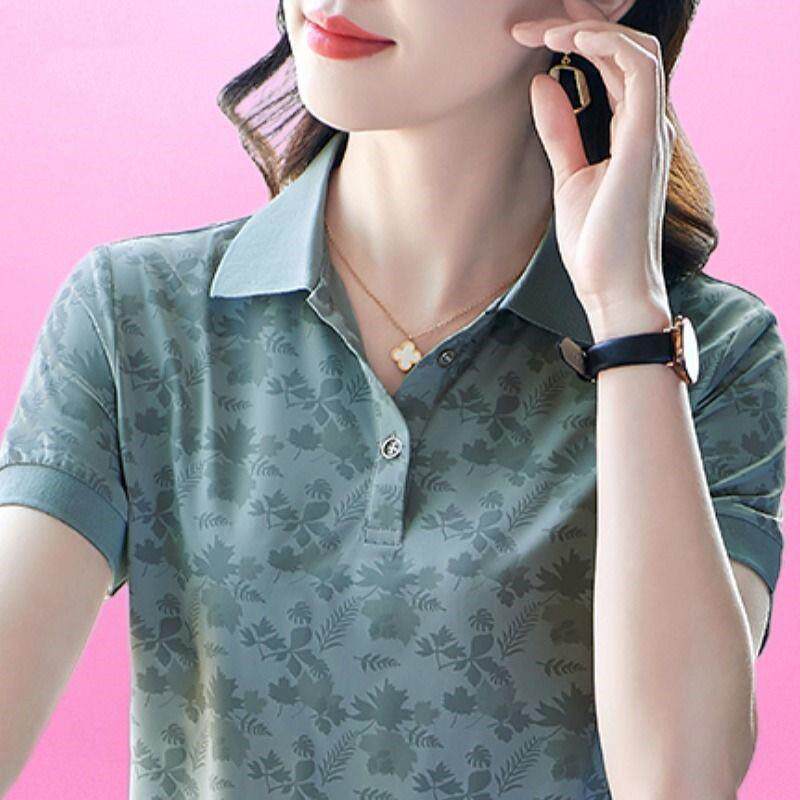 短袖翻领POLO衫女妈妈装