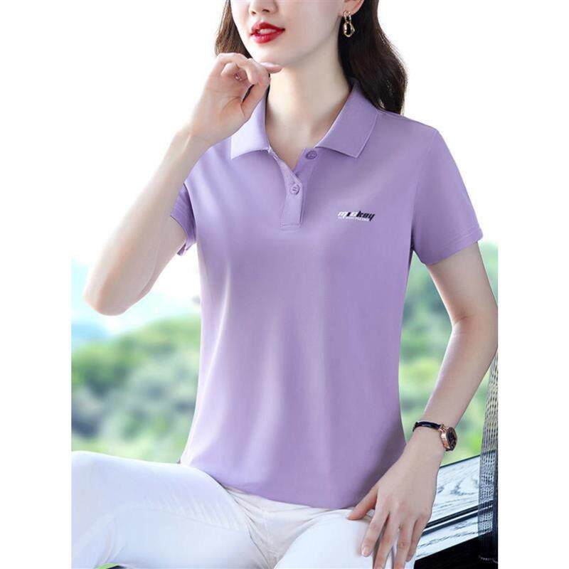 翻领短袖t恤女夏季新款polo