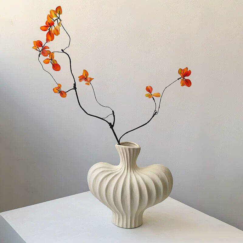 串串金果秋叶仿真干枝花艺摆件红色喜庆客厅玄关过年假花装饰品