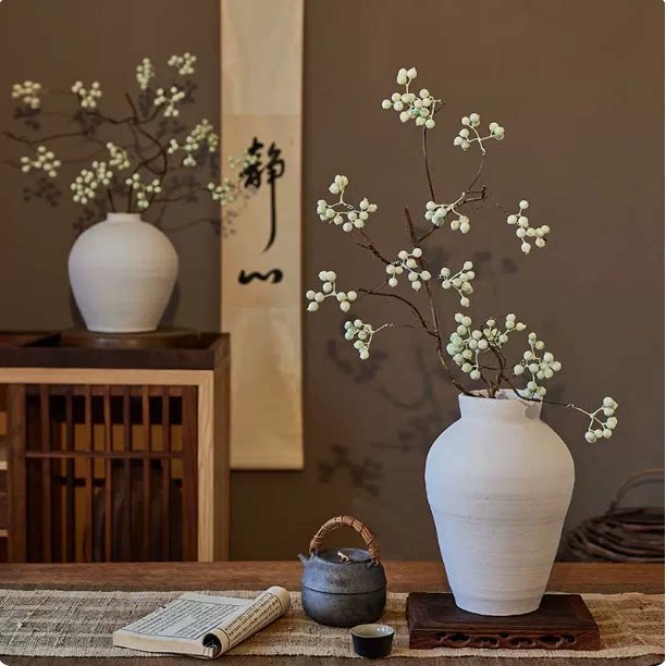 马桑果仿真花枝浆果插花植物绿植侘寂风客厅摆件餐桌高级装饰