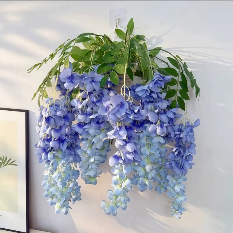 仿真紫藤花塑料假花藤条吊顶花串