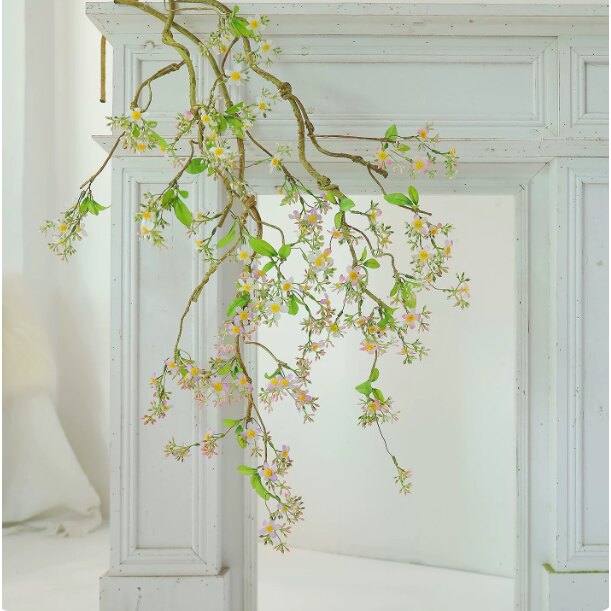 仿真海棠花藤枝野果冬青长枝藤条花艺术插花枝材拍照道具干花花艺