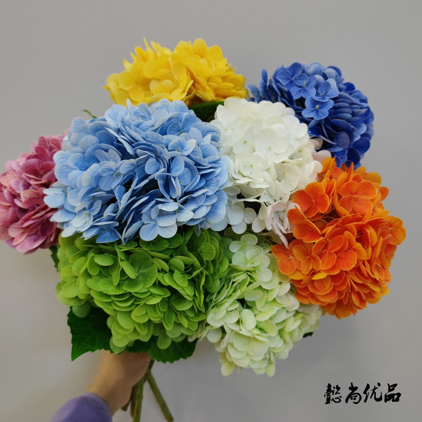 拍照仿真绣球花高档保湿diyPU北欧假花卉婚庆家居摄影装饰样板