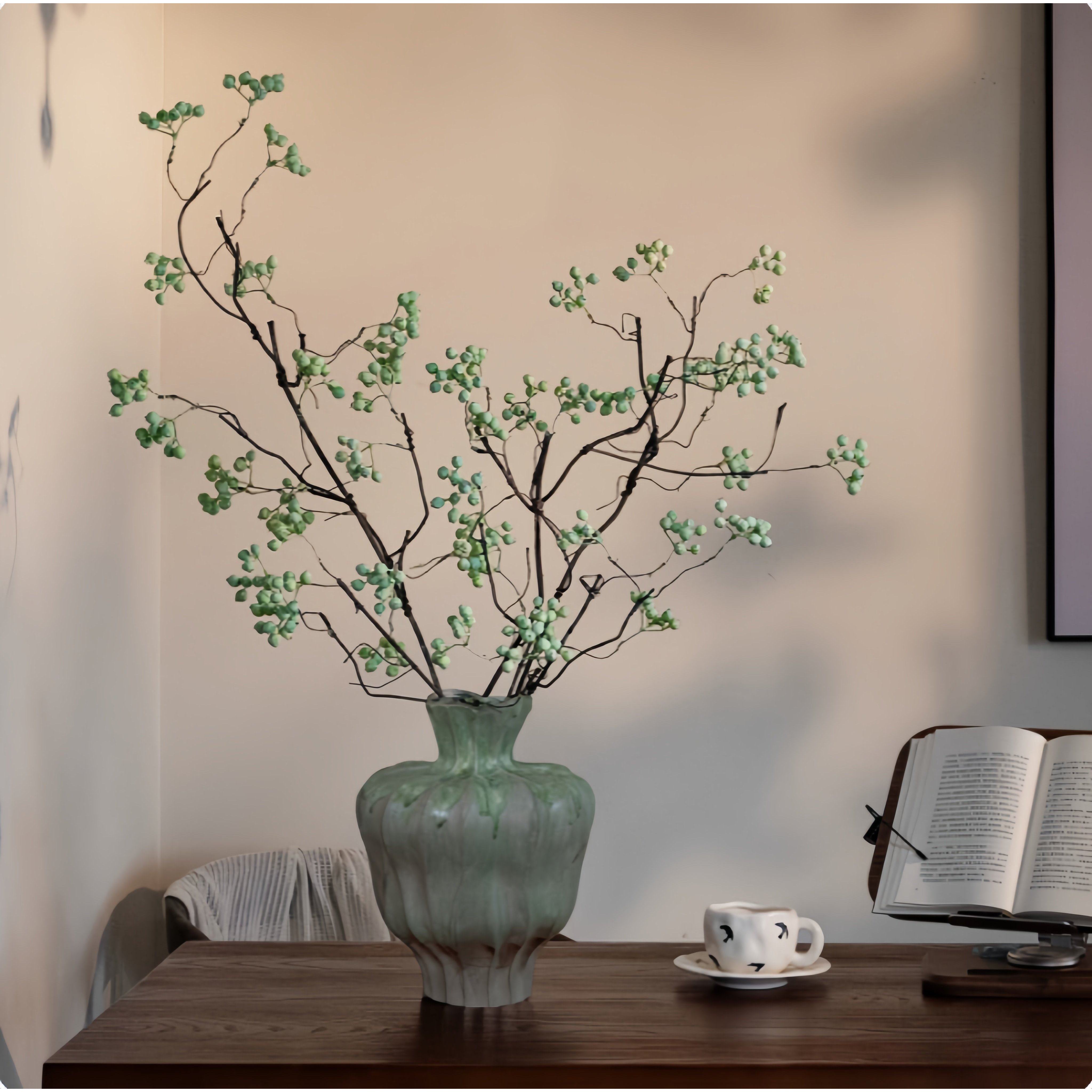 仿真马桑果假花摆设干花花束客厅插花高级感侘寂风仿真花仿生花艺