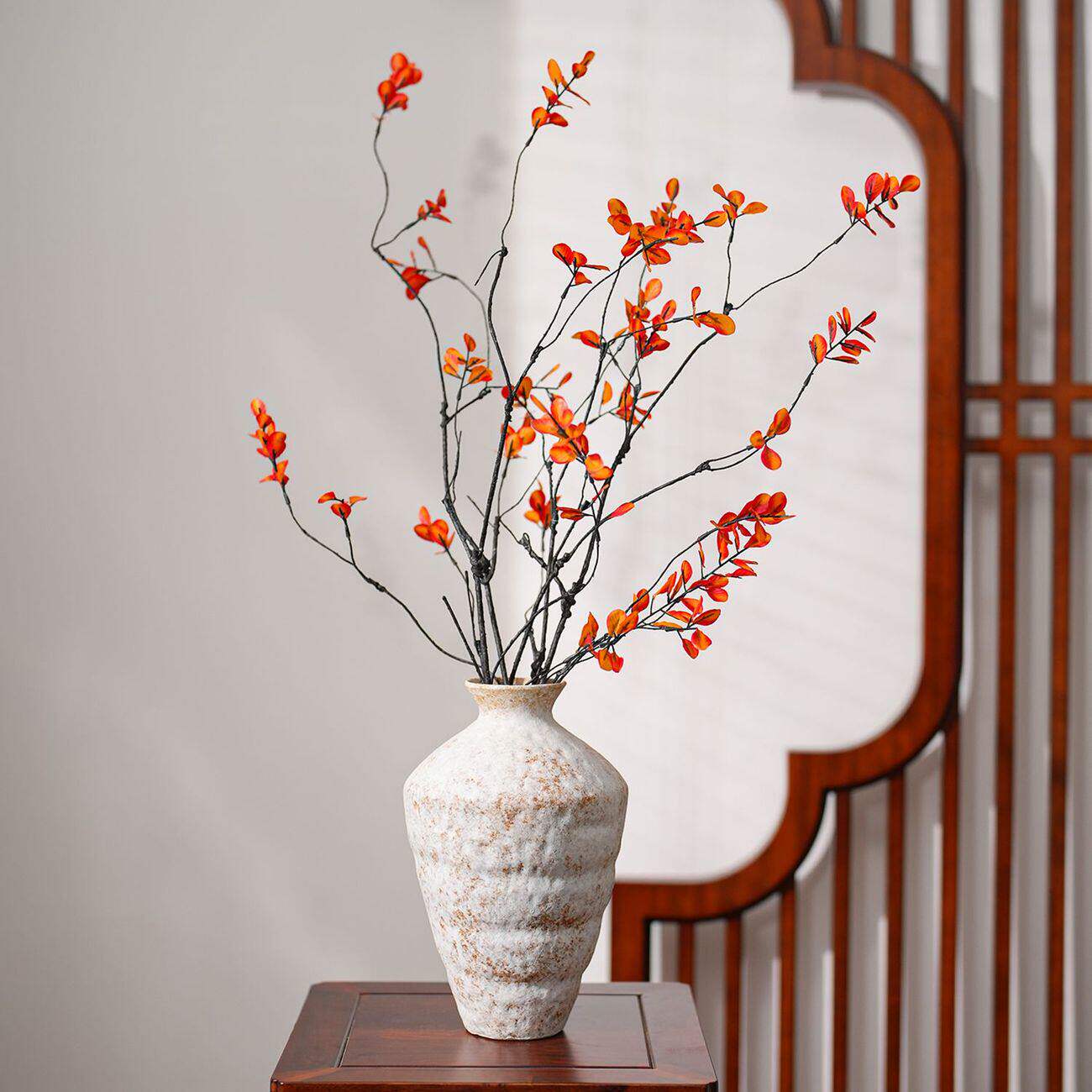 串串金果秋叶仿真干枝发财果假花过年客厅玄关氛围感插花装饰品