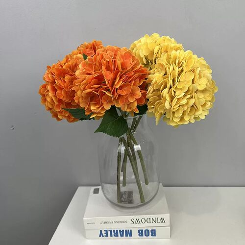 轻奢样板间专用胶片绣球仿真花保湿手感客厅玄关插花装饰假花束