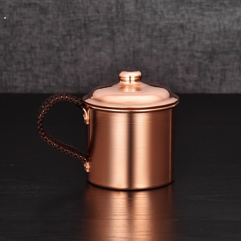 铜杯子纯铜手工茶杯补铜加厚纯铜杯小紫铜杯大号黄铜喝水餐具水杯