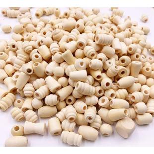 饰品配件 螺纹儿童手工串珠木珠子门帘幼儿园原木色木珠 混款