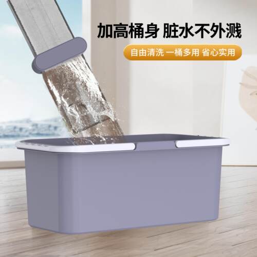 家用拖把桶长方形单桶平板海绵拖把清洗桶新款带轮双提手加长水桶