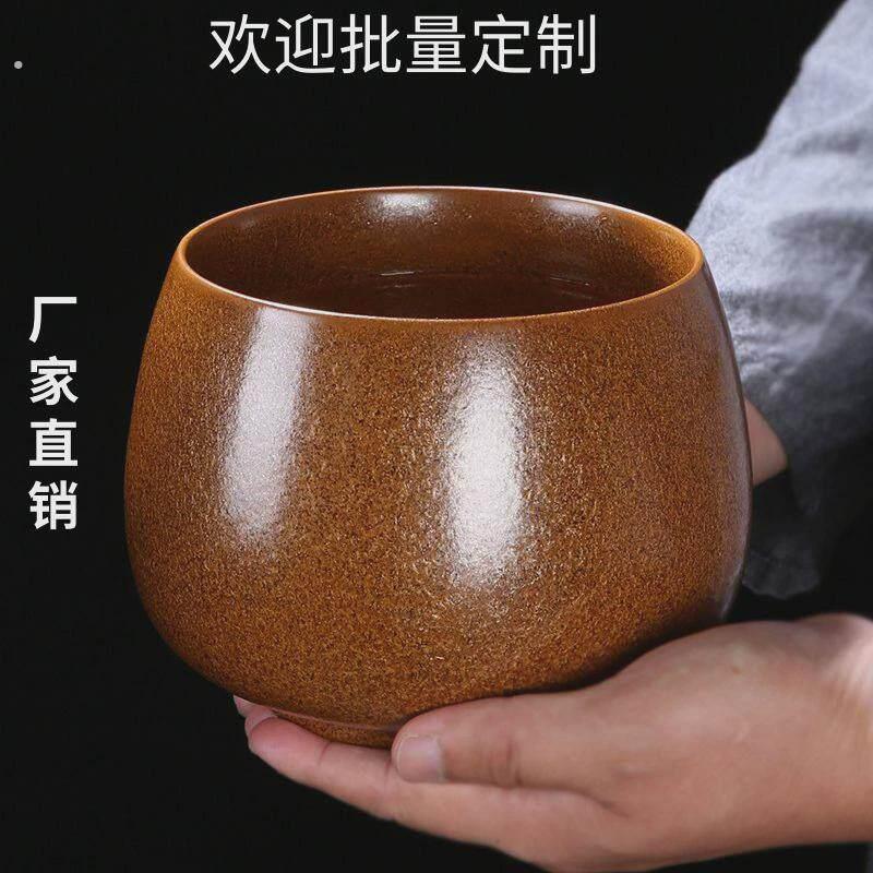粗陶茶洗小号日式干泡茶渣斗陶瓷功夫茶具水盂茶杯洗黑陶建水茶碗