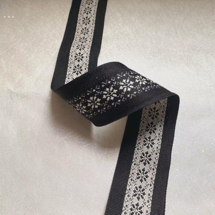 牛仔裤裤子衣服加宽侧边条加宽辅料复古提花织带领口装饰布镶边条