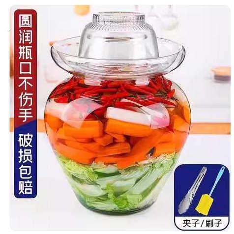 泡菜坛子玻璃加厚酸菜坛子腌菜缸家用大号带盖子密封四川咸菜泡菜