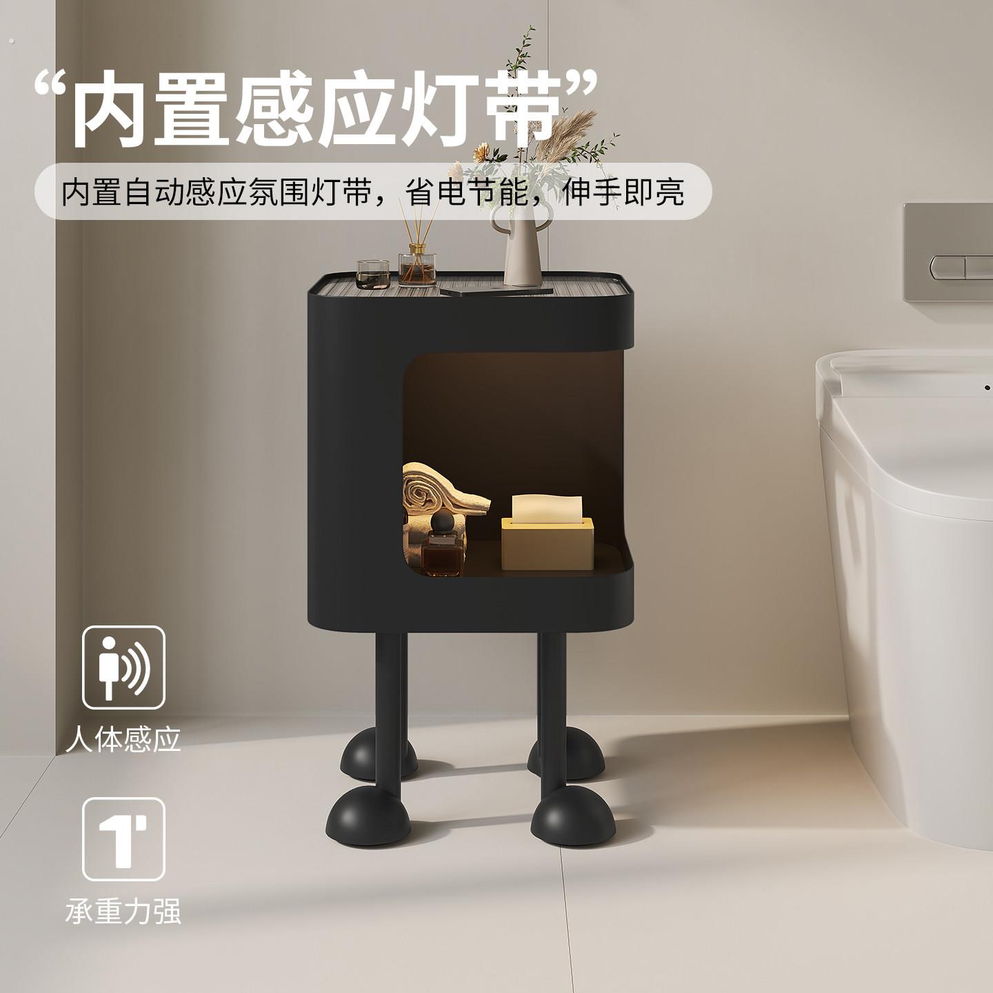 德国化妆室洗手间夹缝置物架窄缝厕所马桶边柜浴室浴缸旁边收纳层