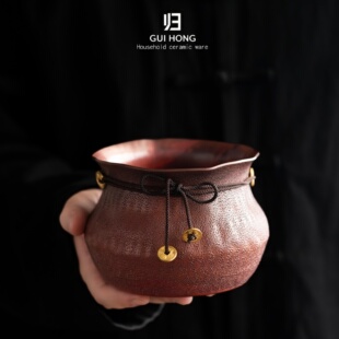 归鸿纯铜铜钱纳福建水复古轻奢高端茶桌茶渣缸茶洗茶海废水缸水盂