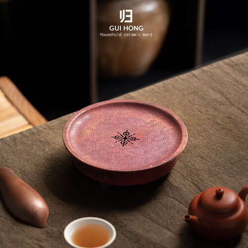 归鸿纯铜壶承家用办公小号茶盘轻奢养壶器简约干泡台可蓄水茶托