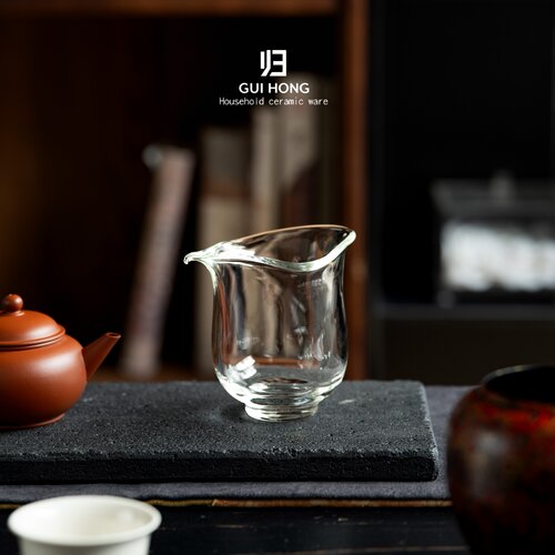 归鸿新中式玉素公道杯加厚耐热玻璃茶海高颜值家用功夫茶具配件