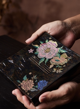 归鸿志野烧牡丹缂丝家用方型壶承方形储水干泡茶盘储水小茶台茶托