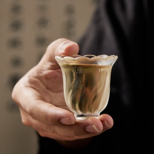 归鸿心缘堂花栈琉璃杯古法工艺茶杯个人单杯玻璃杯品茗杯个人单杯