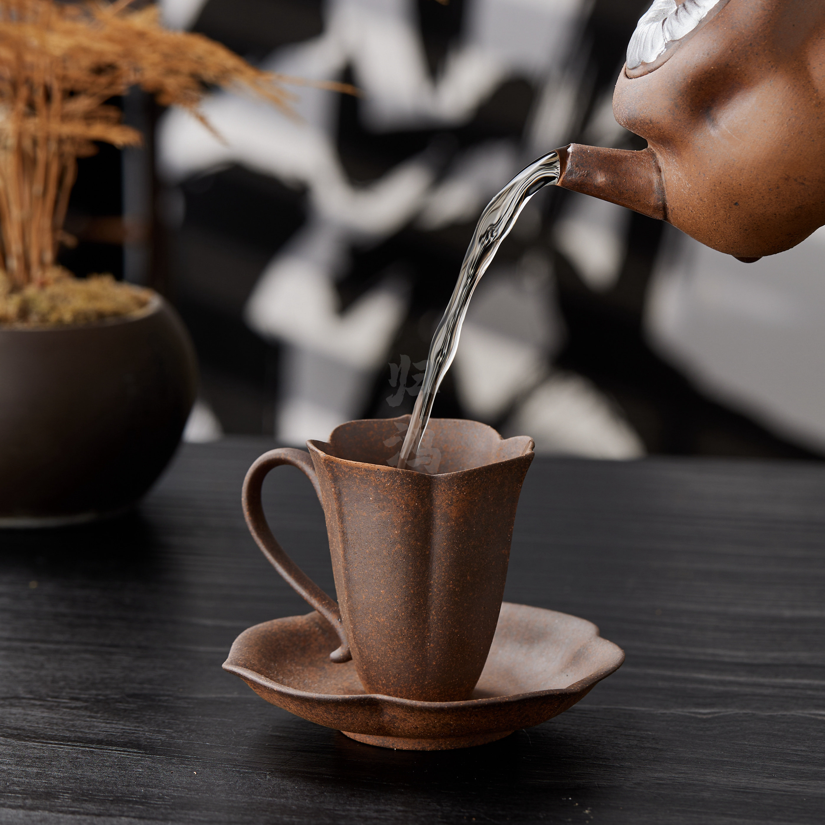 归鸿老岩泥美人把手杯家用手工防烫茶杯主人杯品茗杯单杯功夫茶具
