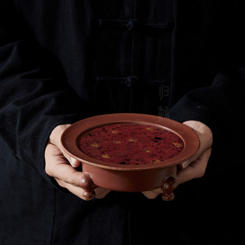 归鸿复古三足陶瓷壶承家用储水干泡台茶台紫砂壶托盘小型茶盘茶承