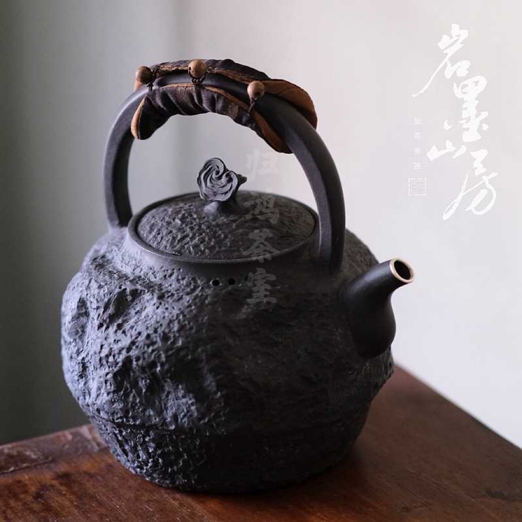 归鸿景德镇复古围炉煮茶壶陶壶烧水壶紫砂壶可明火四方防烫提梁壶
