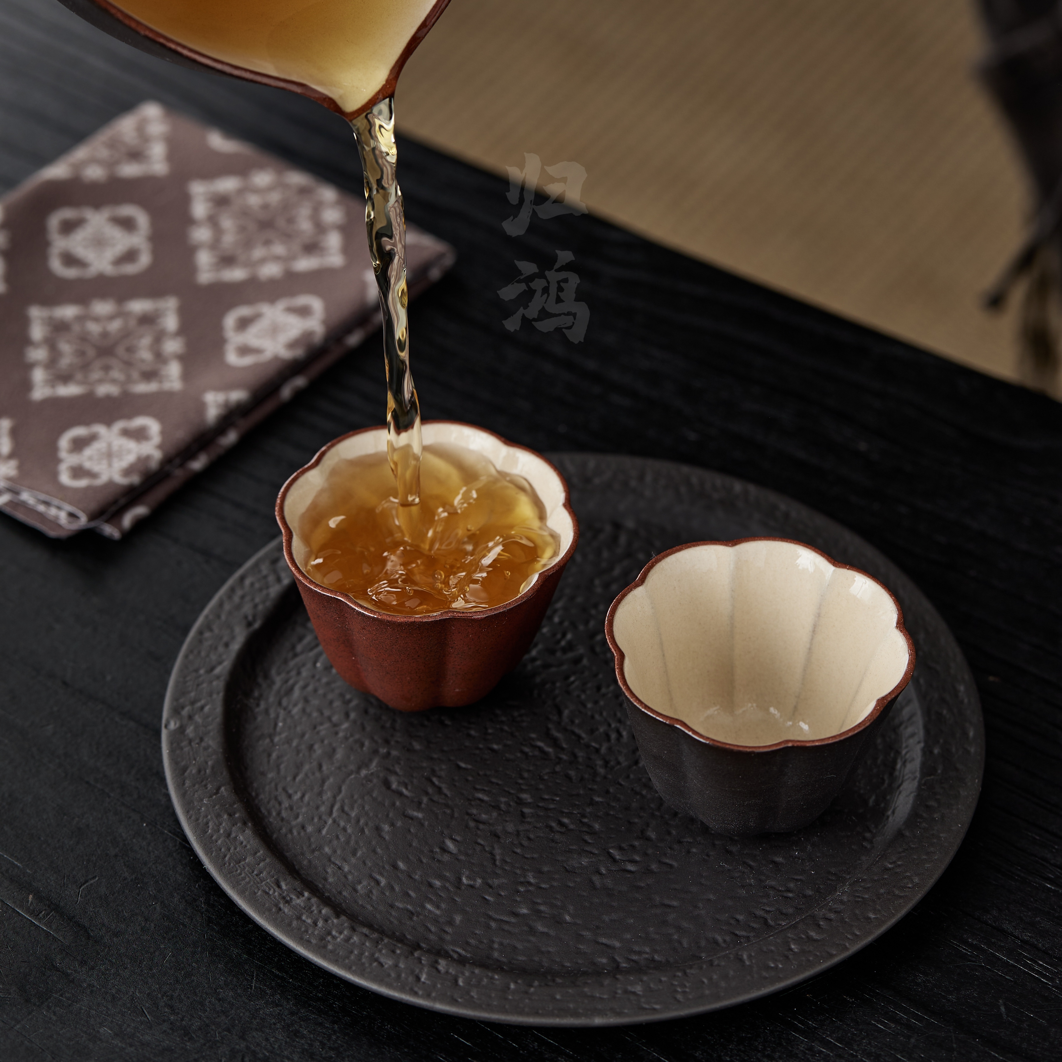 归鸿手工侘寂陶瓷盖碗壶承壶垫高端干泡台茶具茶壶茶杯托盘放置盘