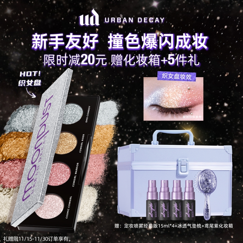 UD四色眼影盘大地色高光闪亮片