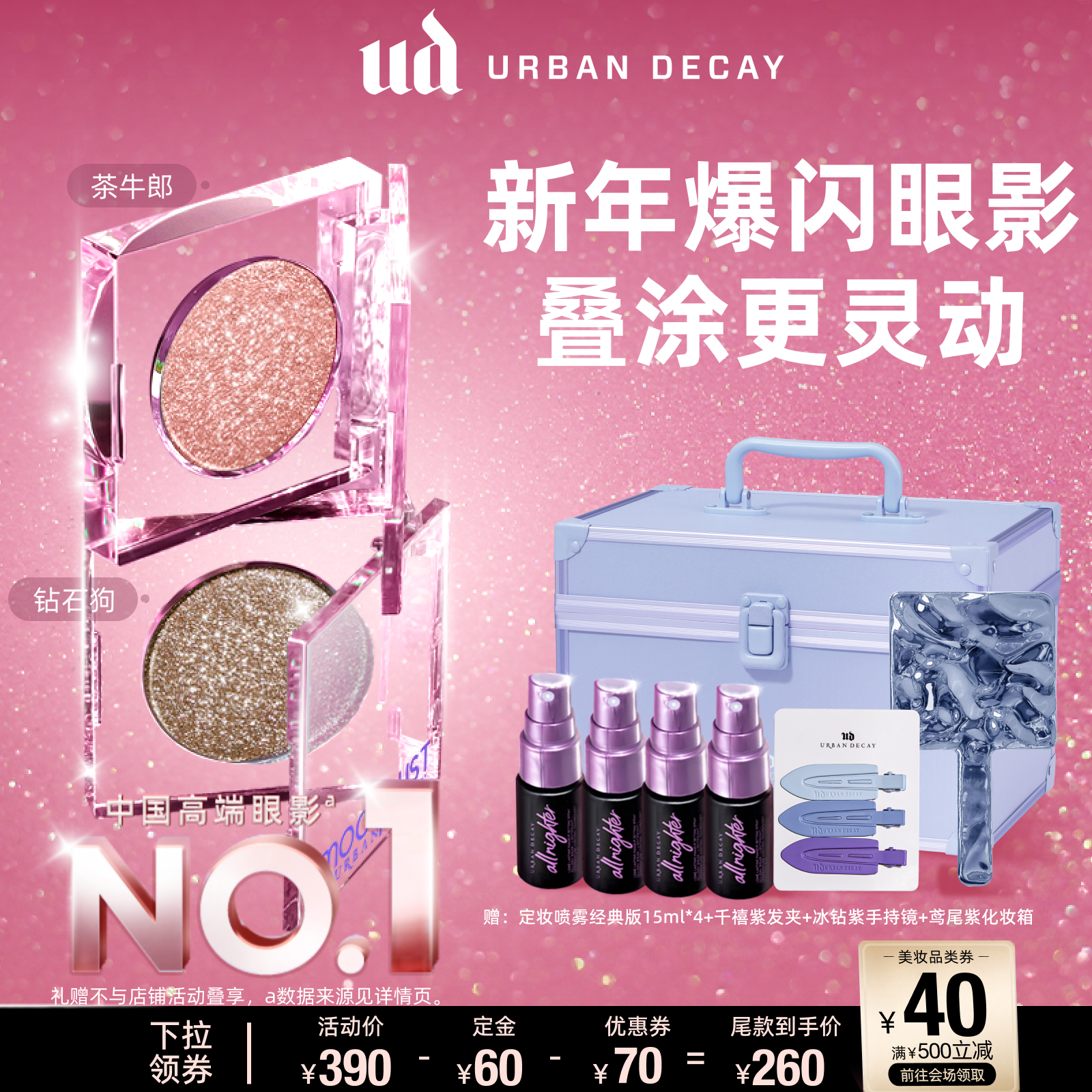 【付定金！达人专属】UrbanDecay衰败城市UD牛郎眼影高光新年