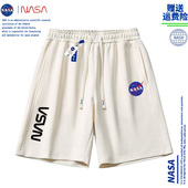 男士 夏季 薄款 宽松休闲男生夏天外穿运动五分短裤 NASA联名潮牌短裤