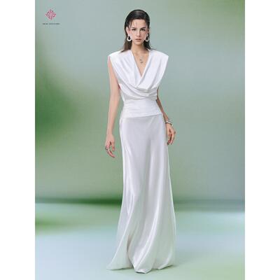 系列垂褶长款连衣裙定制