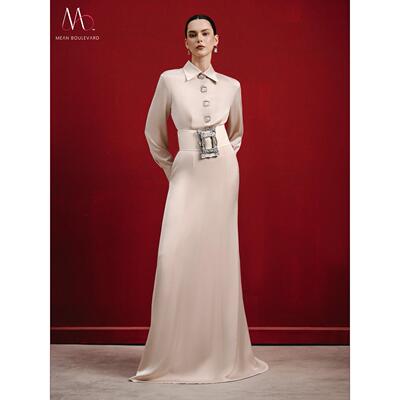 系列A字丝绸缎子长裙定制