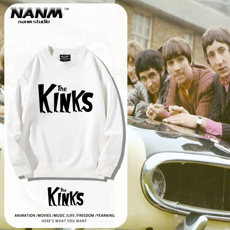The Kinks奇想乐队圆领卫衣男女秋冬季摇滚美式复古休闲加绒外套