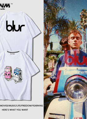 blur模糊乐队T恤男女夏季英国另类摇滚Damon Albarn milk周边半袖