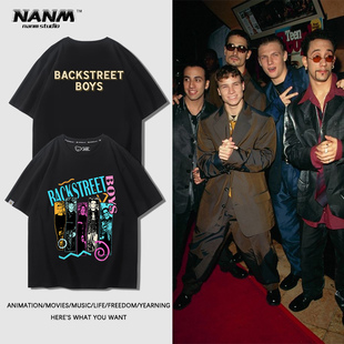 复古半袖 Backstreet 纯棉美式 T恤男女夏季 潮 Boys后街男孩乐队短袖