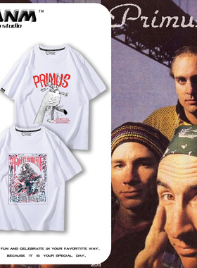 primus乐队周边短袖T恤男女夏季新款西海岸美式摇滚高街纯棉半袖