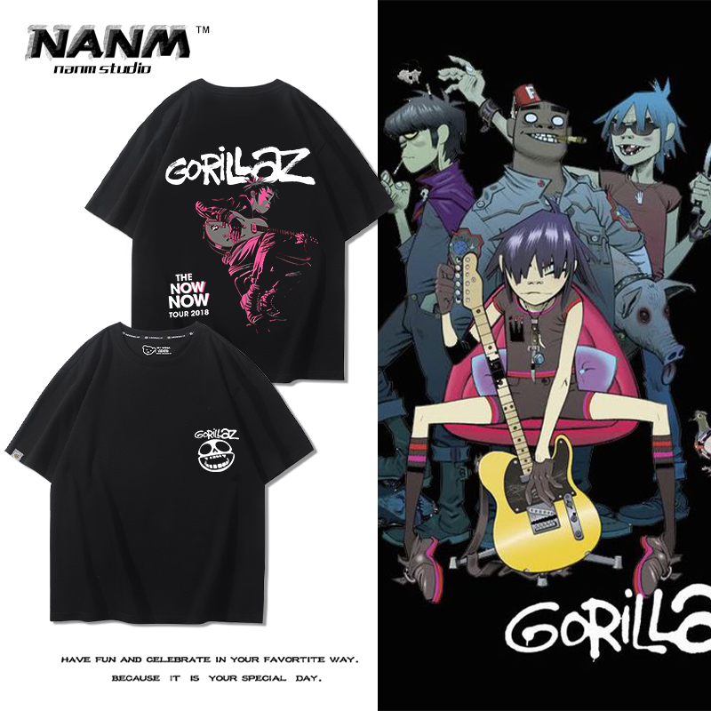 情侣美式卡通高街风摇滚ins半袖