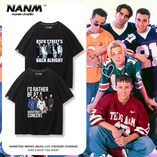 vintage美式 男夏季 复古宽松纯棉T恤 Boys短袖 后街男孩Backstreet