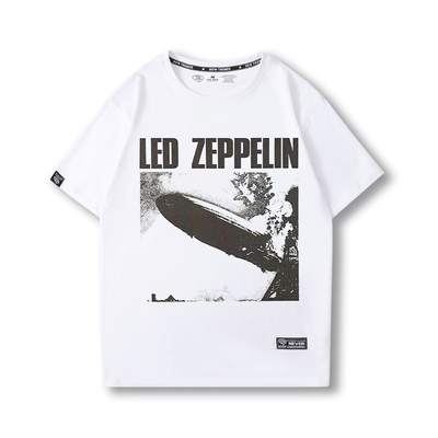 Led Zeppelin齐柏林飞艇乐队短袖男生vintage纯棉宽松摇滚乐队T恤