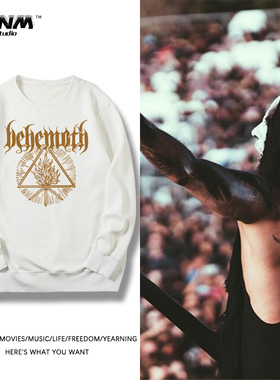 BEHEMOTH Satanist 黑金属乐队撒旦潮流圆领春秋男女情侣同款卫衣