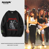 Metallica乐队圆领卫衣男秋冬长袖 复古FOG高街宽松休闲个性 上衣潮