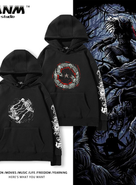 Satanic Warmaster 乐队圆领卫衣男女秋冬ins超火暗黑系原宿bf风