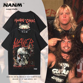 纯棉激流金属摇滚街头宽松半截袖 Slayer乐队周边短袖 男女T恤夏季