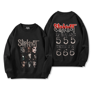 Slipknot活结乐队圆领卫衣男秋冬欧美重金属摇滚周边休闲加绒外套